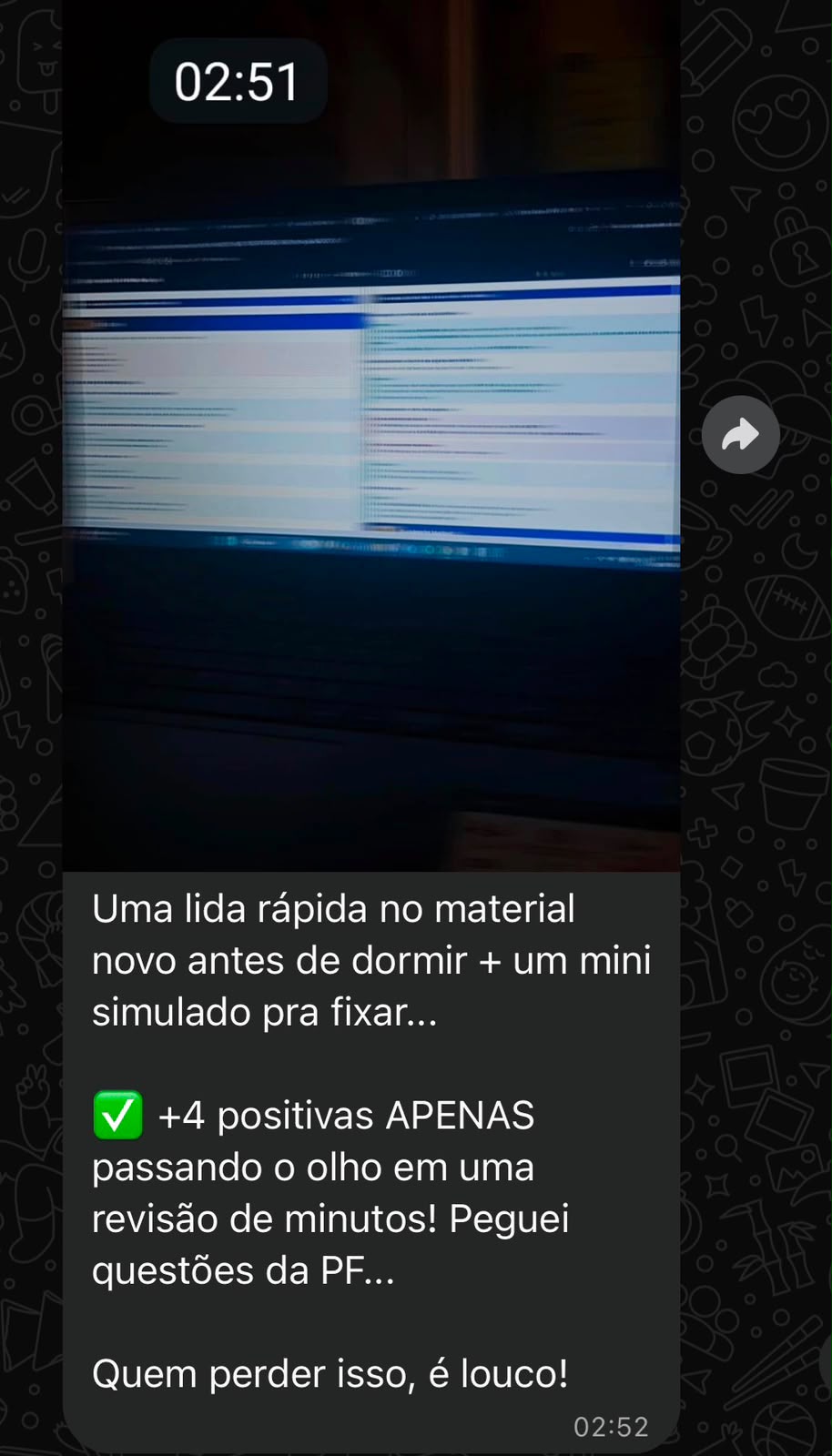Depoimento: mini simulado, +4 positivas, quem perder isso é louco