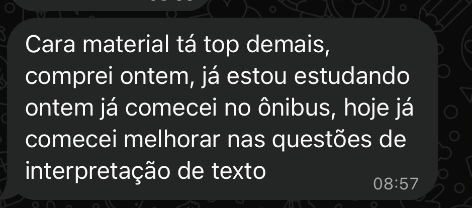 Depoimento: melhorou nas questões de interpretação de texto